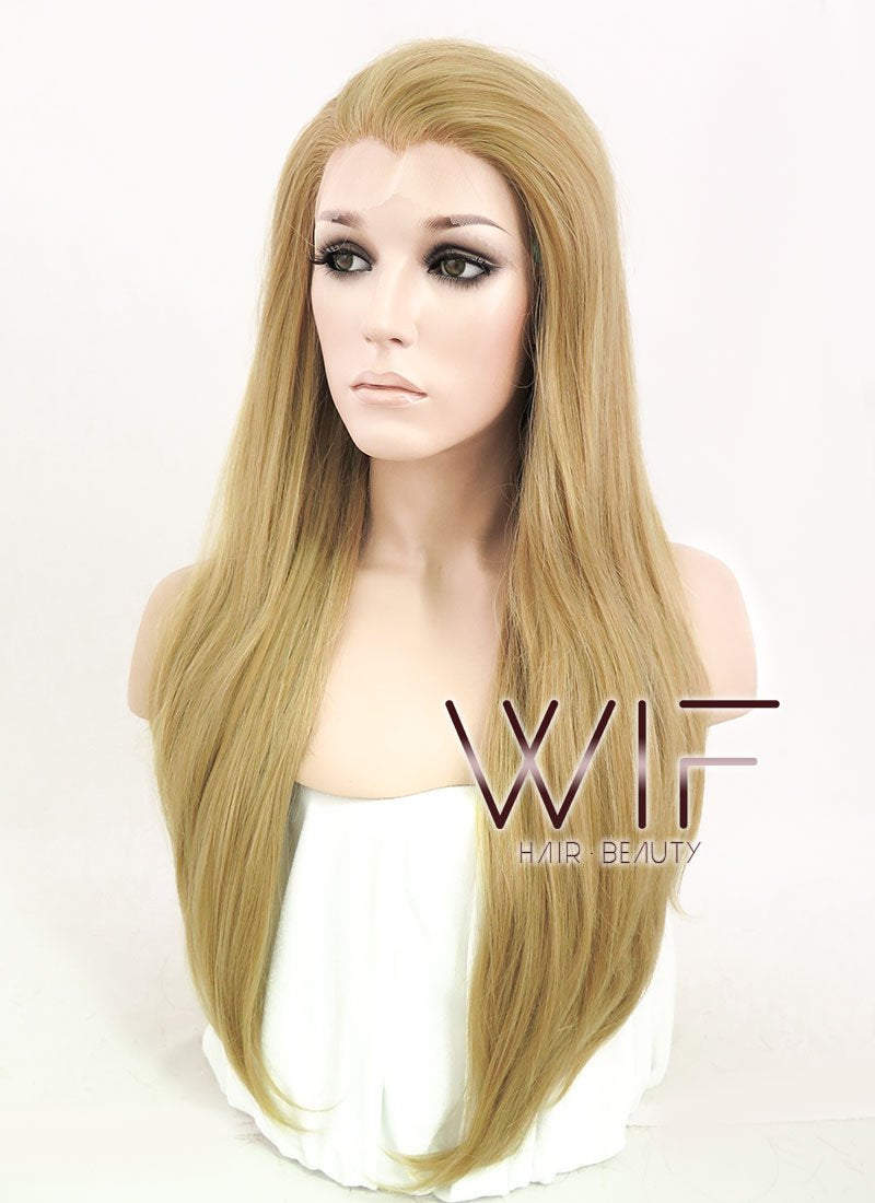 24" Straight Medium Blonde Lace Front Synthetic Wig LF331