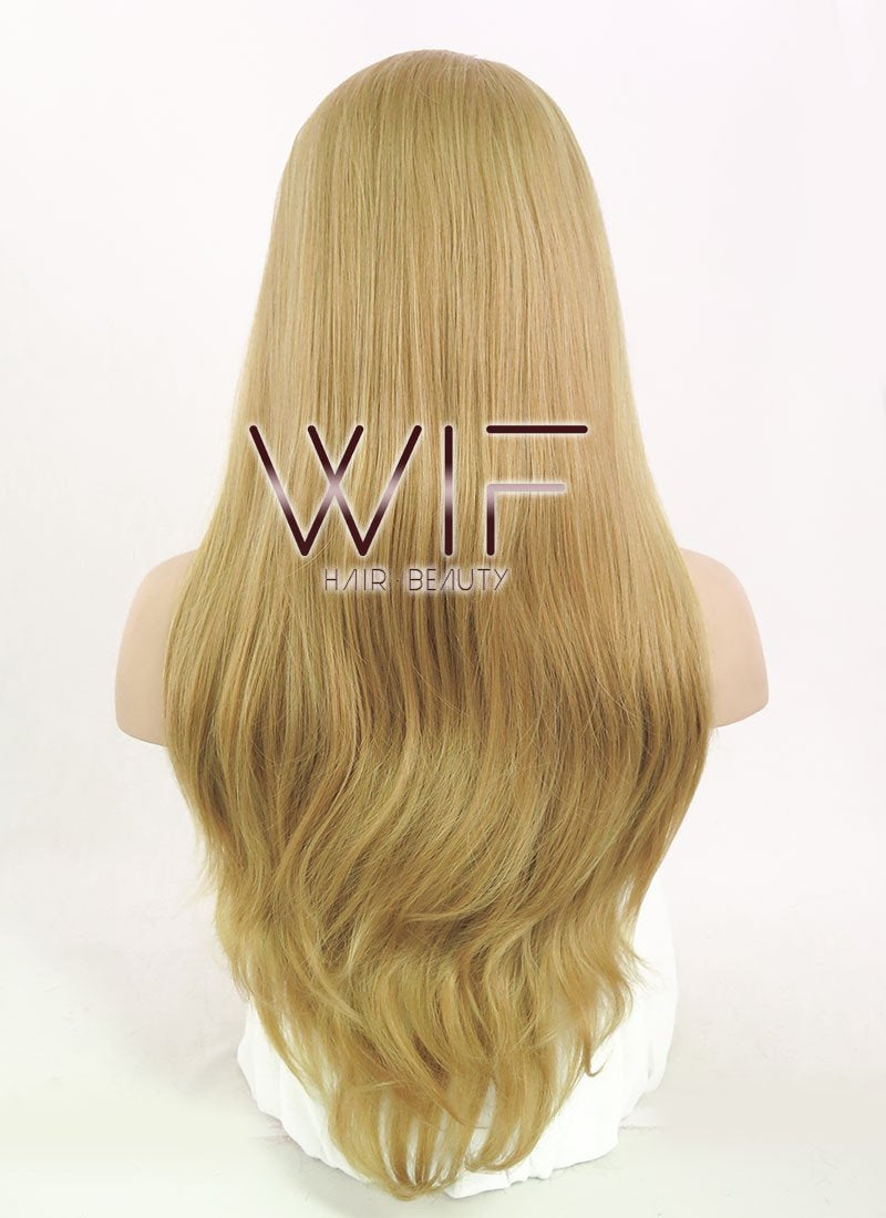24" Long Straight Medium Blonde Lace Front Synthetic Hair Wig LF331