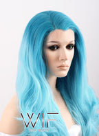 24" Wavy Two Tone Blue Lace Front Synthetic Wig LF340