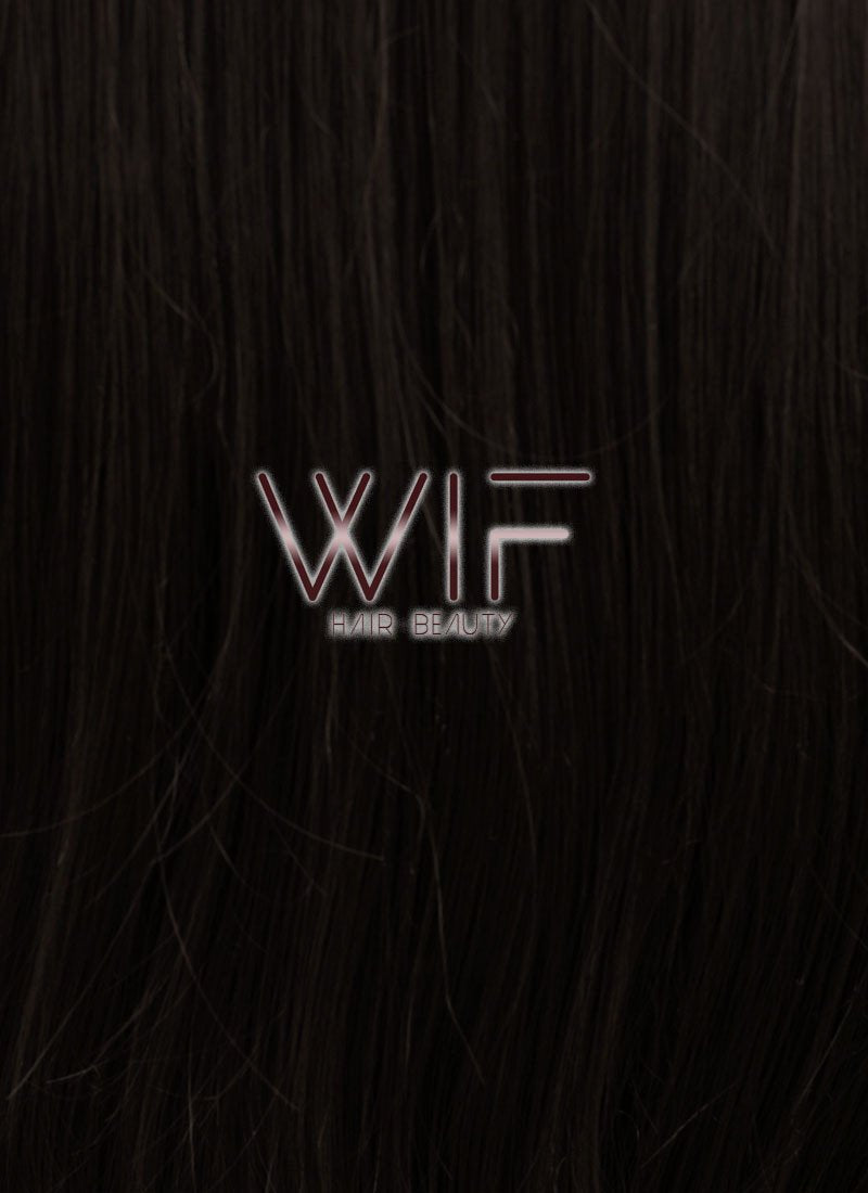 30" Long Straight Black Lace Front Synthetic Hair Wig