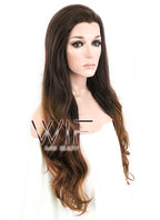 26" Wavy Two Tone Brown Lace Front Synthetic Wig LF365