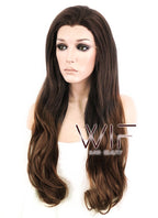 26" Wavy Two Tone Brown Lace Front Synthetic Wig LF365