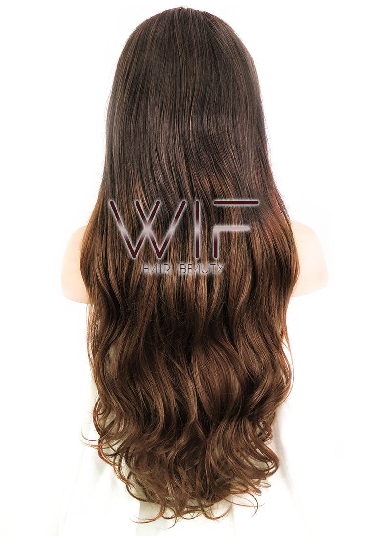26" Wavy Two Tone Brown Lace Front Synthetic Wig LF365