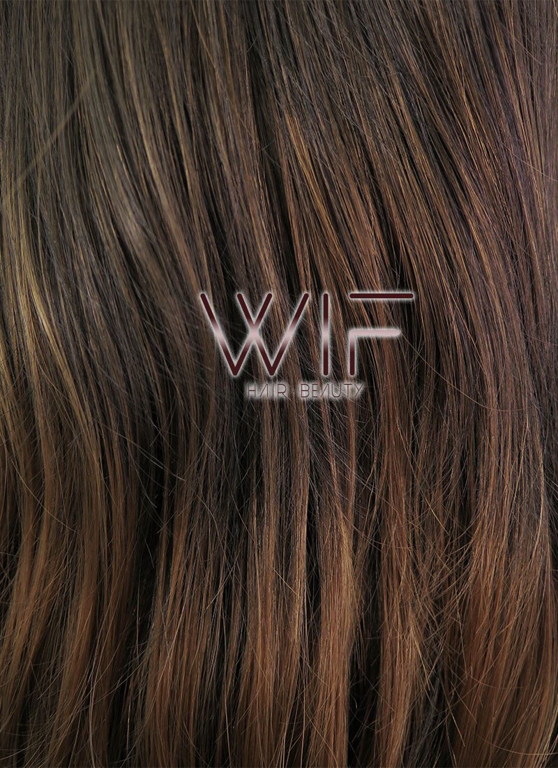 26" Wavy Two Tone Brown Lace Front Synthetic Wig LF365