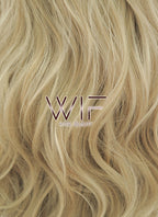 24" Long Curly Ash Blonde Lace Front Synthetic Fashion Wig LF373
