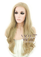 24" Long Curly Ash Blonde Lace Front Synthetic Fashion Wig LF373
