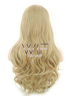 24" Long Curly Ash Blonde Lace Front Synthetic Fashion Wig LF373