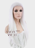 24" Straight White Lace Front Synthetic Wig LF387