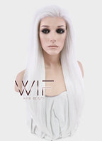 24" Straight White Lace Front Synthetic Wig LF387