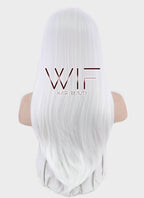 24" Straight White Lace Front Synthetic Wig LF387