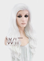 24" Wavy White Lace Front Synthetic Wig LF388