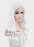 24" Wavy White Lace Front Synthetic Wig LF388