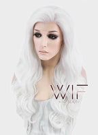 24" Wavy White Lace Front Synthetic Wig LF388