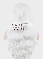 24" Wavy White Lace Front Synthetic Wig LF388