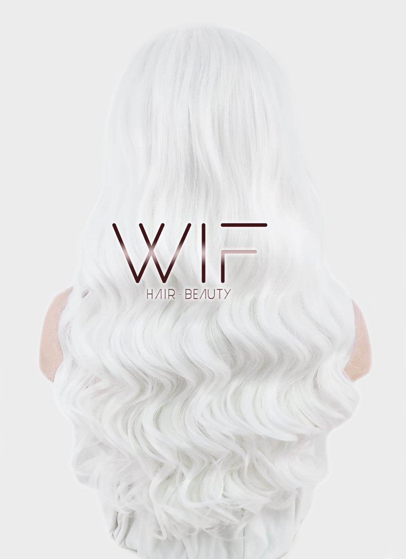 24" Wavy White Lace Front Synthetic Wig LF388
