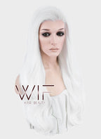 24" Wavy White Lace Front Synthetic Wig LF389