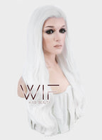 24" Wavy White Lace Front Synthetic Wig LF389