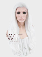 24" Wavy White Lace Front Synthetic Wig LF389
