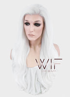 24" Wavy White Lace Front Synthetic Wig LF389