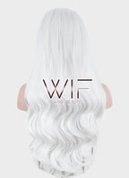 24" Wavy White Lace Front Synthetic Wig LF389