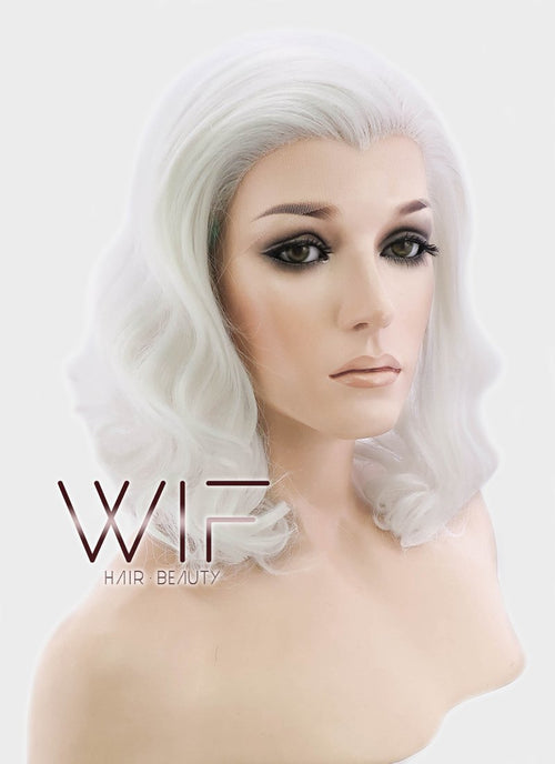 11" Wavy White Lace Front Synthetic Wig LF405