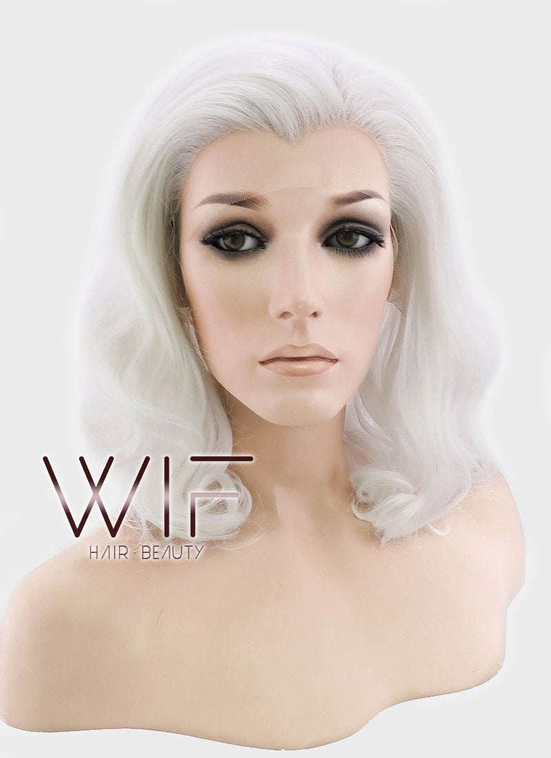 11" Wavy White Lace Front Synthetic Wig LF405