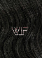 14" Medium Curly Black Lace Front Synthetic Hair Wig LF406