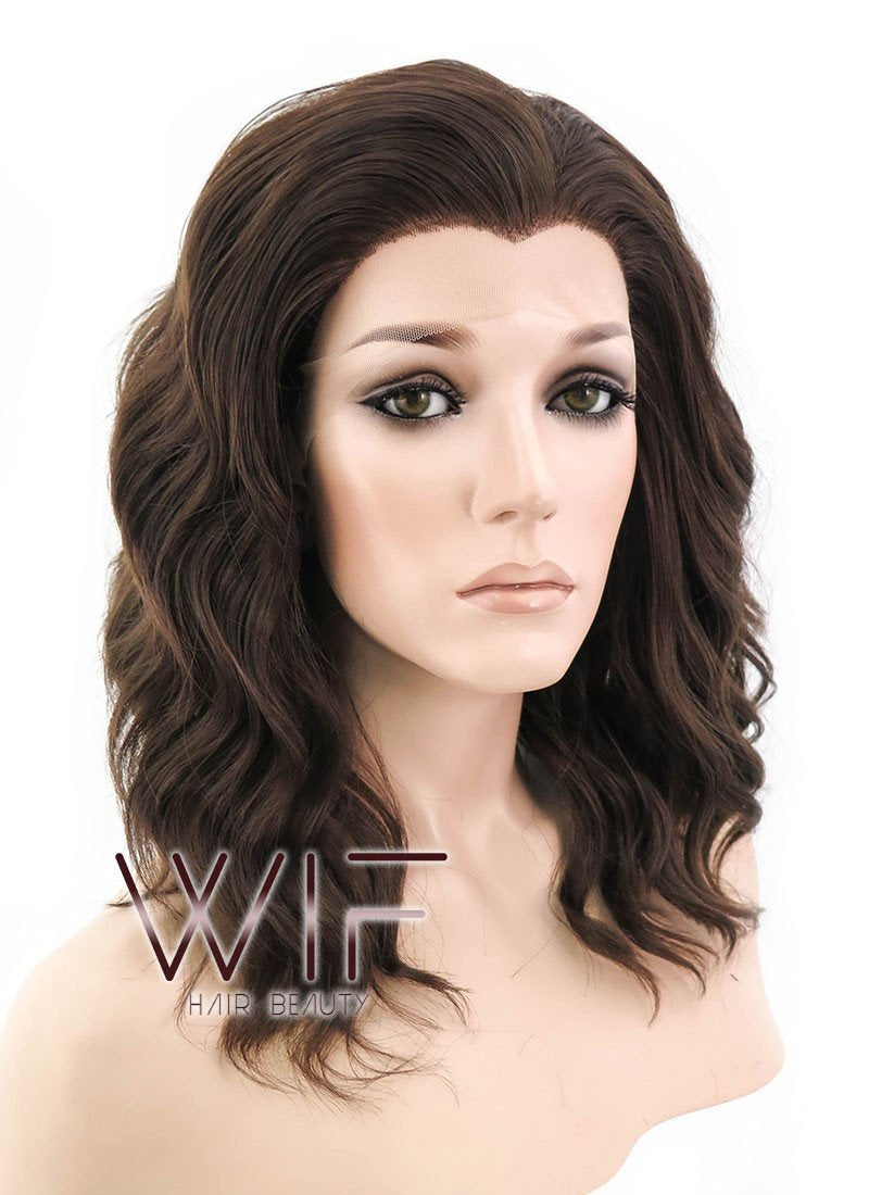 14" Wavy Brown Lace Front Synthetic Wig LF407