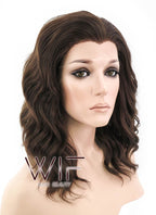 14" Medium Brown Lace Front Synthetic Hair Wig LF407
