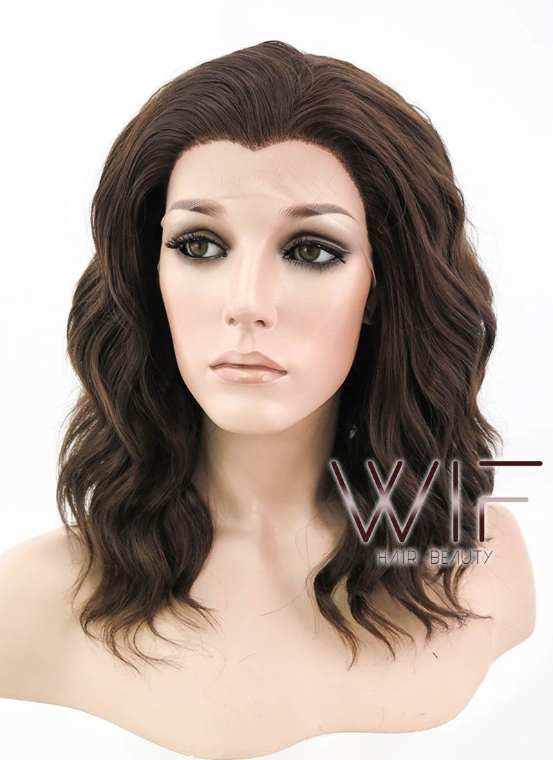 14" Medium Brown Lace Front Synthetic Hair Wig LF407