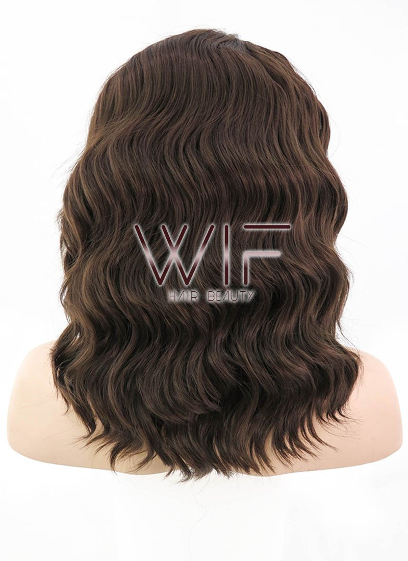 14" Medium Brown Lace Front Synthetic Hair Wig LF407