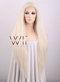 28" Straight Yaki Platinum Blonde Lace Front Synthetic Wig LF624C