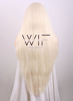 28" Straight Yaki Platinum Blonde Lace Front Synthetic Wig LF624C