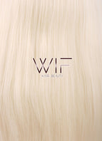 28" Straight Yaki Platinum Blonde Lace Front Synthetic Wig LF624C