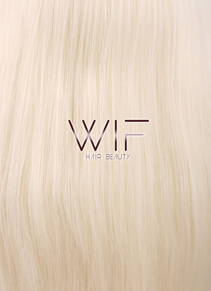 28" Straight Yaki Platinum Blonde Lace Front Synthetic Wig LF624C