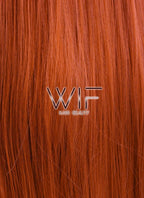 18" / 24" / 28" Long Straight Yaki Reddish Orange Customizable Lace Front Synthetic Hair Wig LF624