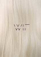28" Long Wavy Platinum Blonde Customizable Lace Front Synthetic Hair Wig LF640D