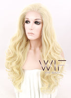 18" Wavy Blonde Lace Front Synthetic Wig LF641