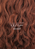 26" Spiral Curly Reddish Brown Lace Front Synthetic Wig LF663