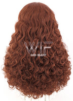 26" Spiral Curly Reddish Brown Lace Front Synthetic Wig LF663