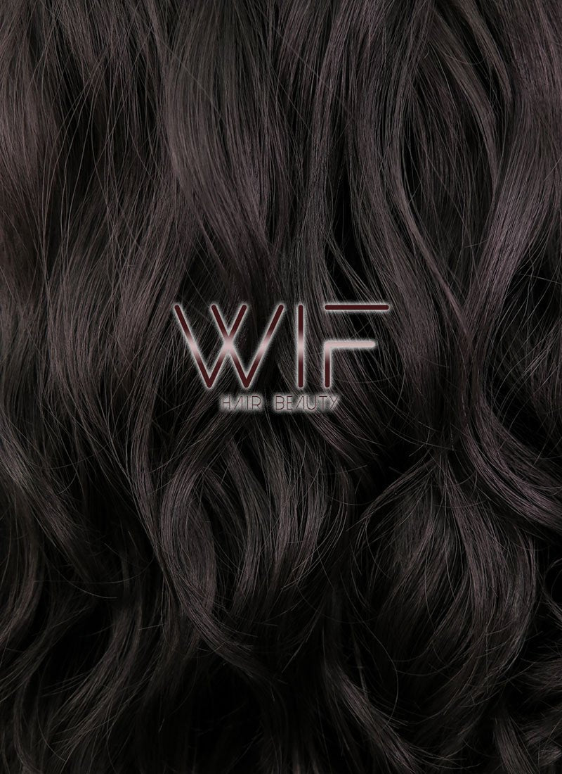 28" Wavy Natural Black Lace Front Synthetic Wig LF667R