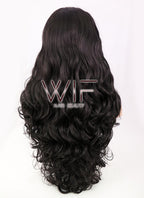 28" Wavy Natural Black Lace Front Synthetic Wig LF667R