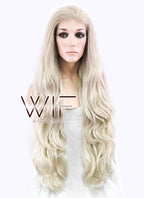 28" Long Curly Mixed Blonde Made-To-Order Lace Front Synthetic Hair Wig LF675B