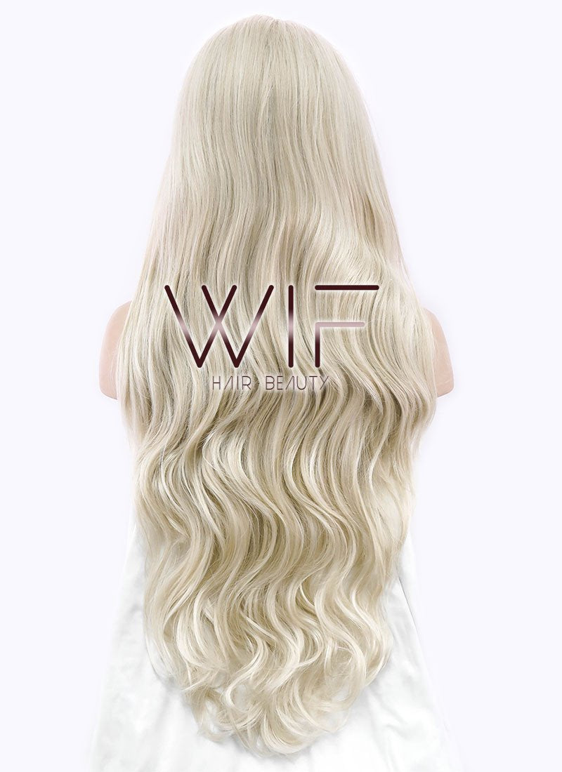 28" Long Curly Mixed Blonde Made-To-Order Lace Front Synthetic Hair Wig LF675B