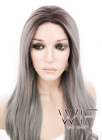 18"-28" Long Curly Purplish Pink Customizable Lace Front Synthetic Hair Wig LF697F