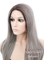 18"-28" Long Curly Purplish Pink Customizable Lace Front Synthetic Hair Wig LF697F