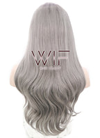 18"-28" Long Curly Purplish Pink Customizable Lace Front Synthetic Hair Wig LF697F