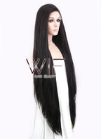 39" Straight Yaki Natural Black Lace Front Synthetic Wig LF701A