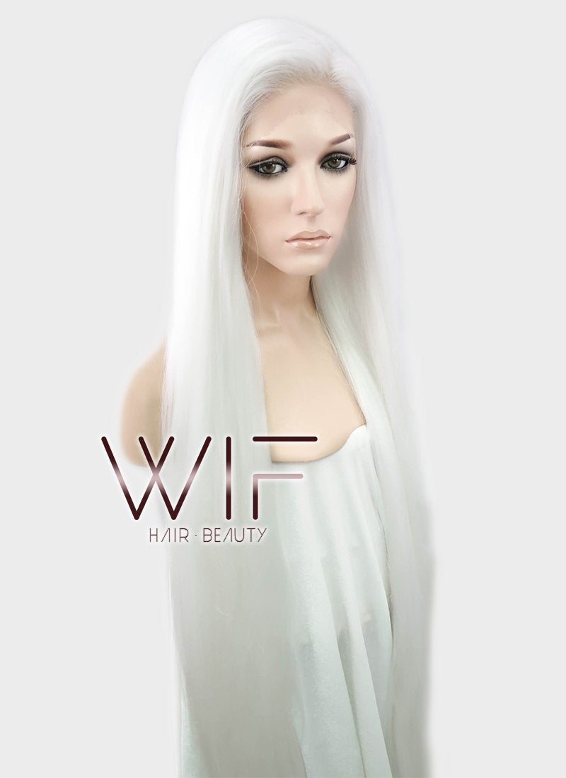 39" Straight Yaki White Lace Front Synthetic Wig LF701B