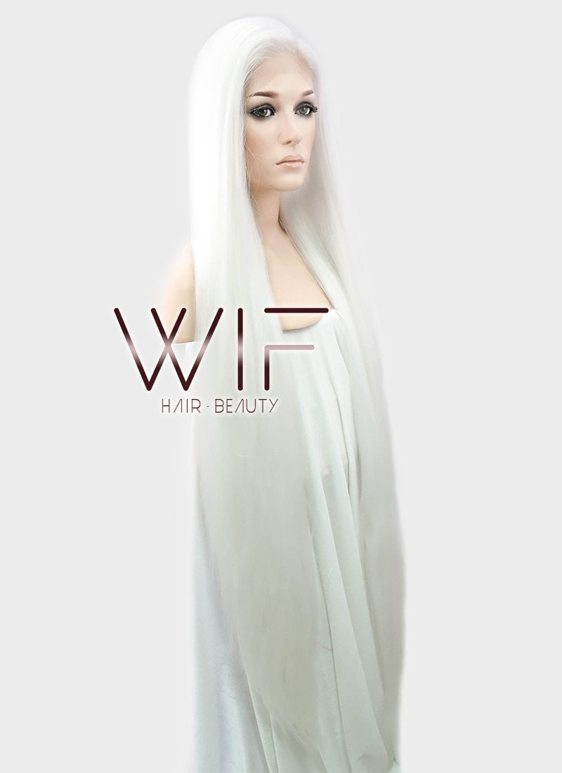 39" Straight Yaki White Lace Front Synthetic Wig LF701B